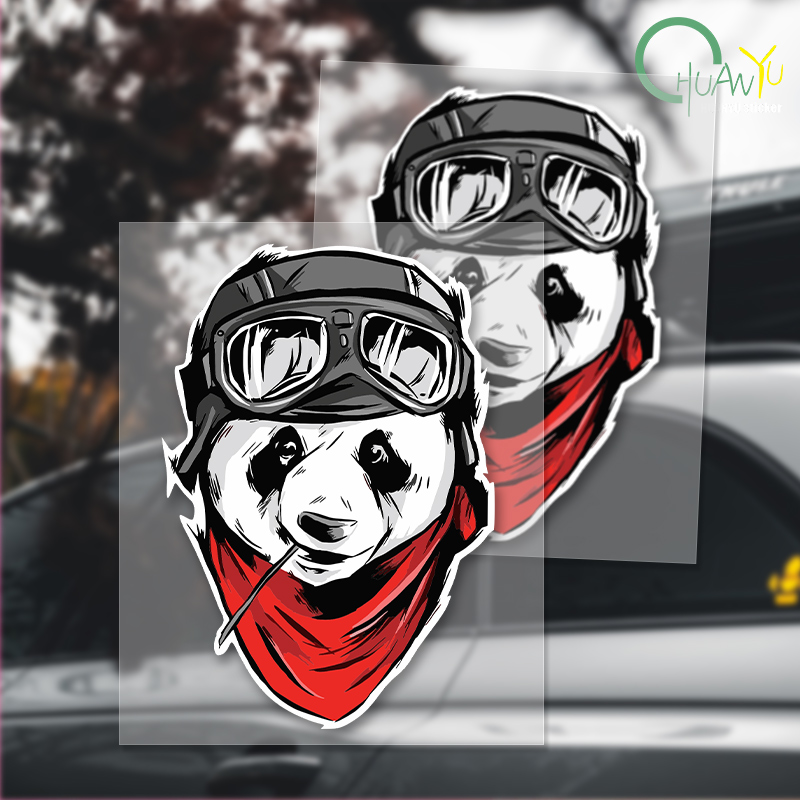 Motorcycle Gear Pattern - 팬더 자전거 만화 자동차 스티커 헬멧