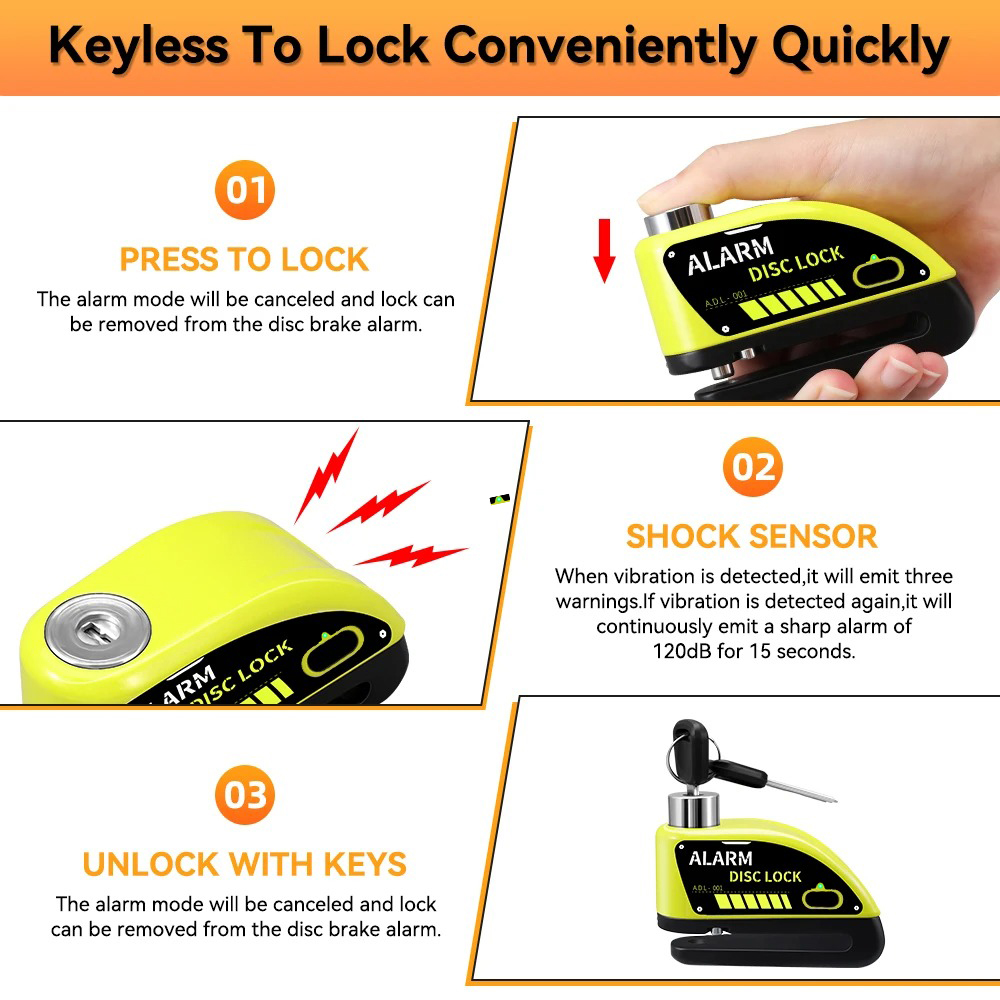 Extractme 오토바이 잠금장치(110dB 알람 포 - Disc Lock Brake 리뷰 및 가격