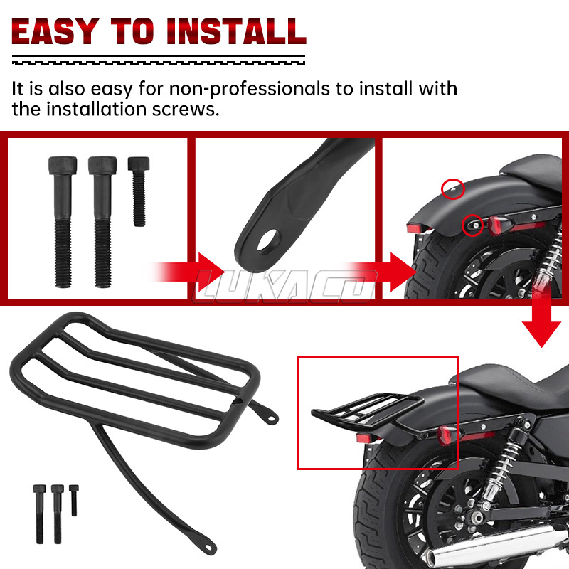 블랙 오토바이 다리미 승객 등받이 시시 바 리어 캐리어 - Motorcycle Gear Rack 리뷰 및 가격