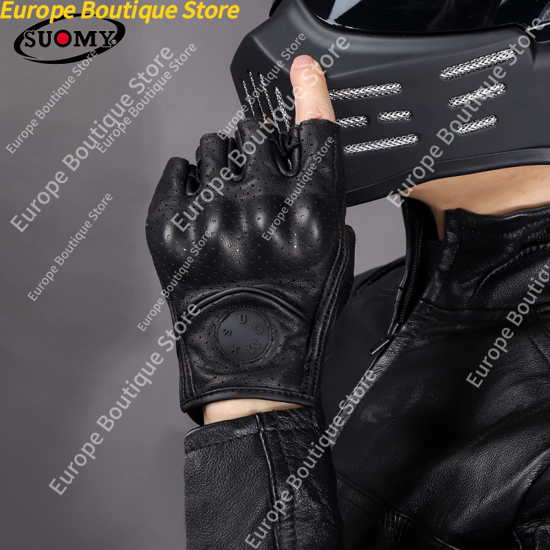 하프 핑거 오토바이 장갑 남성 여성을 위한 정품 가죽  - Motorcycle Gear Women 리뷰 및 가격