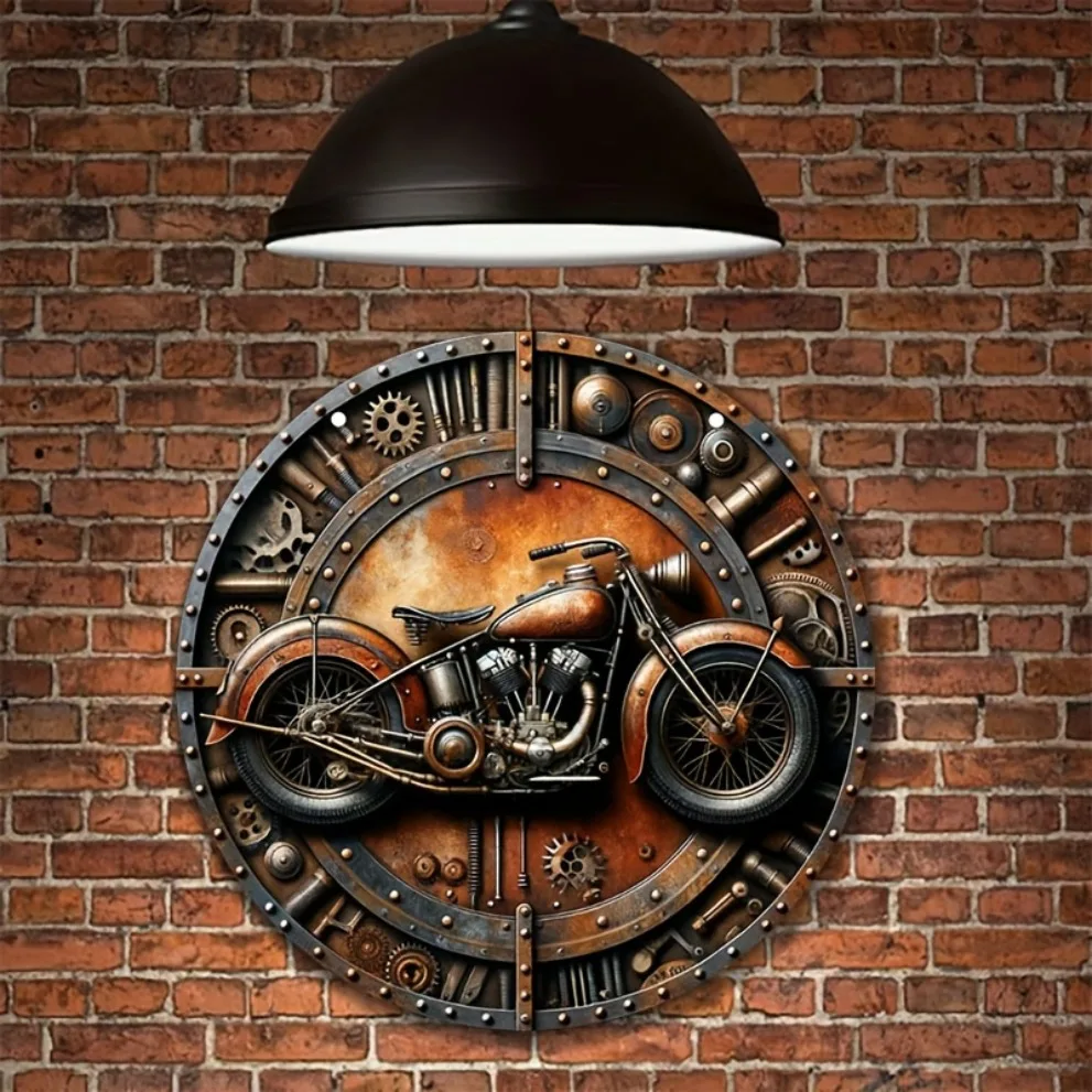 스팀펑크 빈티지 오토바이 기어 패턴 2D 플랫 원형 금 - Motorcycle Gear Pattern 리뷰 및 가격